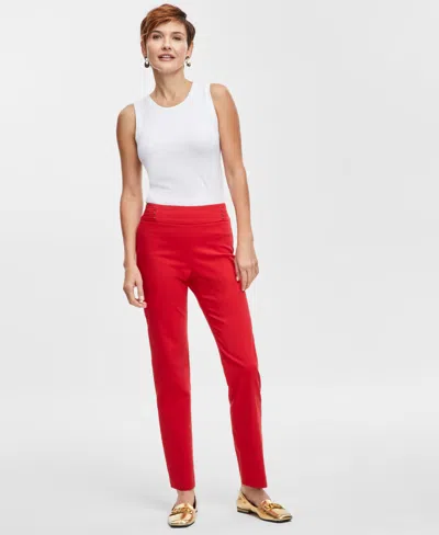 Jm Collection Women's Studded-rivet Pants, Regular & Short Lengths, Created For Macy's In Fire