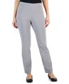 Jm Collection Women's Studded-rivet Pull-on Pants In Lunar Grey