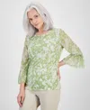 JM COLLECTION WOMEN'S TROP TOILE BELL-SLEEVE TOP, CREATED FOR MACY'S