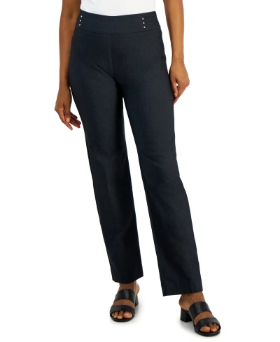 Jm Collection Women's Waverly Denim Rivet Pants, Created For Macy's