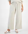 Jm Collection Women's Wide Leg Cotton Gauze Pants, Created For Macy's In Gray