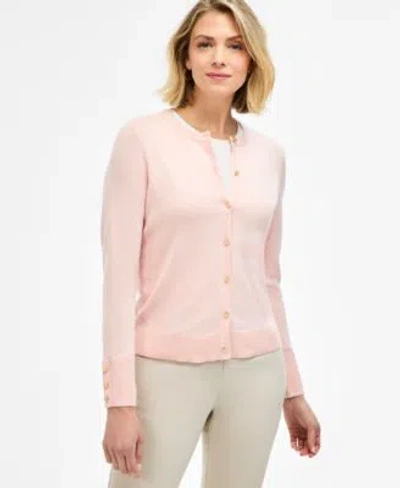 Jm Collection Womens Cropped Cardigan Sweater Macys Exclusive In Pink