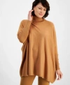 Jm Collection Womens Poncho Turtleneck Sweater Pxs Xxl Macys Exclusive In Brown