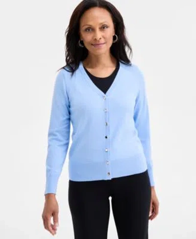 Jm Collection Womens V Neck Button Front Cardigan Macys Exclusive In Open Air