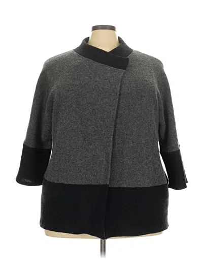 Pre-owned Jm Collection Wool Cardigan Sweater In Gray