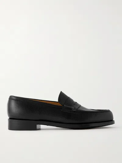 Jm Weston 180 Full-grain Leather Penny Loafers In Black