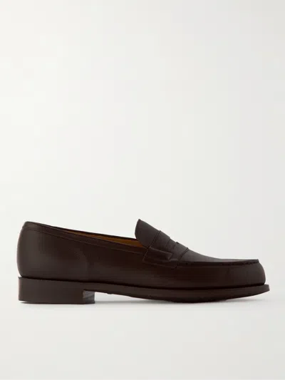 Jm Weston Full-grain Leather Penny Loafers In Brown