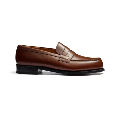 Jm Weston J.m. Weston Calf Leather Moccasin Loafer With Goodyear Construction In Brown