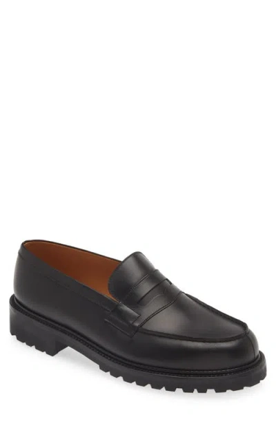 Jm Weston Commando 180 Penny Loafer In Black