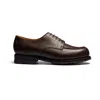 Jm Weston J.m. Weston Calfskin Leather Derby Shoes With All-terrain Sole In Dark Brown