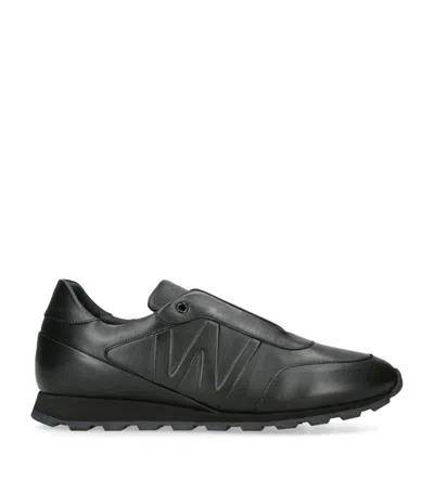 Jm Weston On My Way Knit Sneaker In Black/black