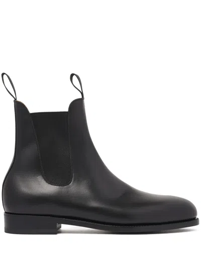 Jm Weston Leather Chelsea Boots In Black