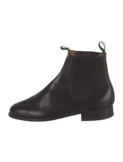 Pre-owned Jm Weston Leather Chelsea Boots In Black