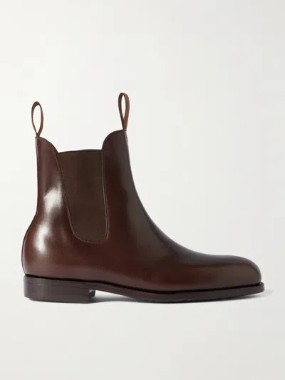 Jm Weston Leather Chelsea Boots In Brown