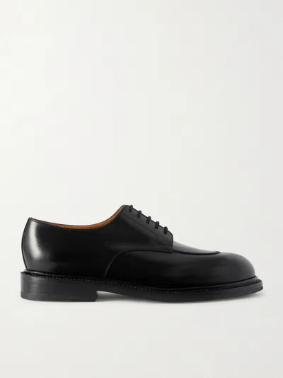 Jm Weston Leather Derby Shoes In Animal Print