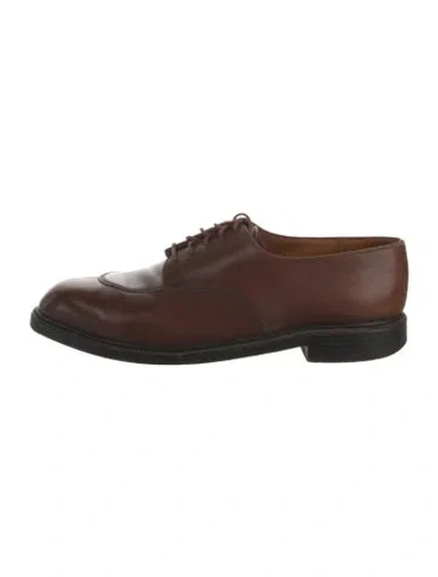 Pre-owned Jm Weston Leather Derby Shoes In Brown