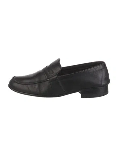 Pre-owned Jm Weston Leather Dress Loafers In Black