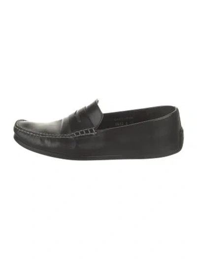 Pre-owned Jm Weston Leather Dress Loafers In Black