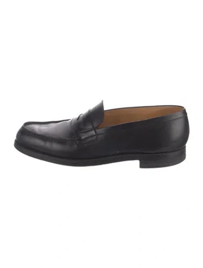 Pre-owned Jm Weston Leather Dress Loafers In Black