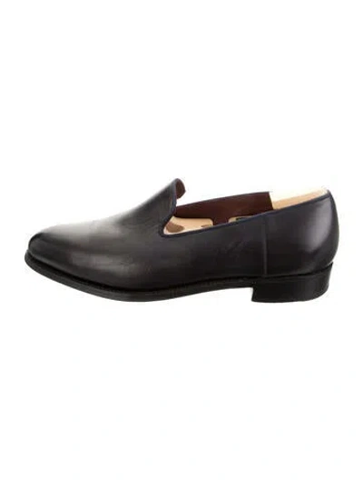 Pre-owned Jm Weston Leather Dress Loafers In Black