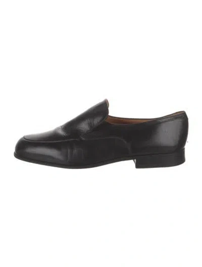 Pre-owned Jm Weston Leather Dress Loafers In Black