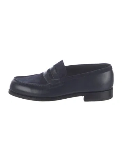 Pre-owned Jm Weston Leather Loafers In Blue