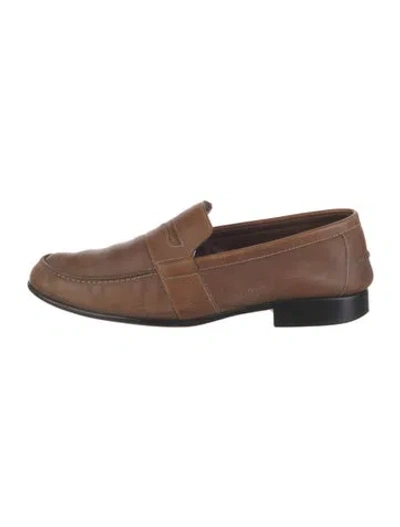 Pre-owned Jm Weston Leather Loafers In Brown