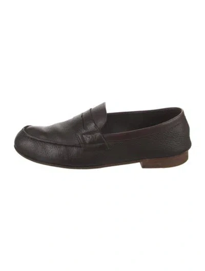 Pre-owned Jm Weston Leather Loafers In Brown