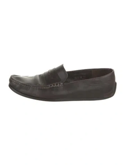 Pre-owned Jm Weston Leather Loafers In Brown