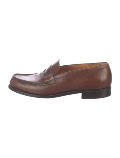 Pre-owned Jm Weston Leather Loafers In Brown