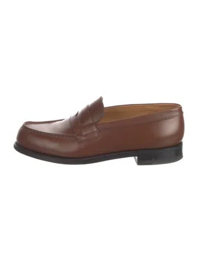 Pre-owned Jm Weston Leather Loafers In Brown