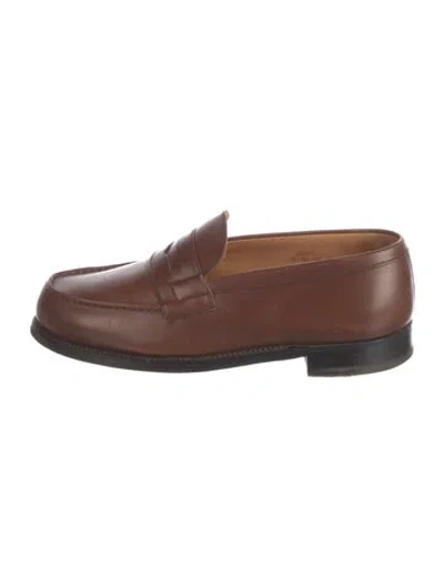 Pre-owned Jm Weston Leather Monk Straps In Brown