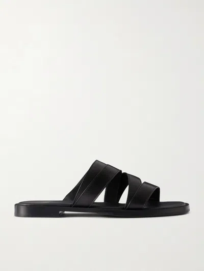 Jm Weston Leather Sandals In Black