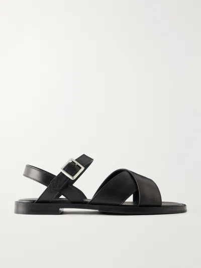 Jm Weston Leather Sandals In Black