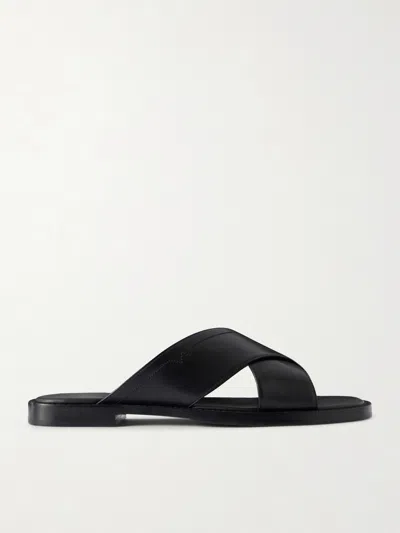 Jm Weston Leather Sandals In Black