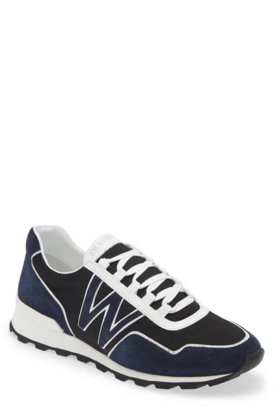 Jm Weston On My Way Ghillies Sneaker In Black/ White/ Navy