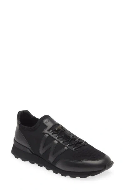 Jm Weston On My Way Knit Sneaker In Black