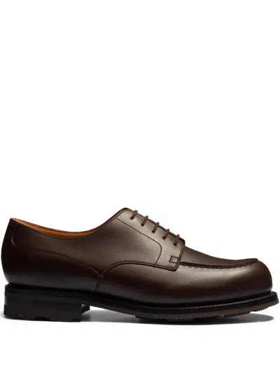 Jm Weston Rounded-toe Leather Derby Shoes In Brown