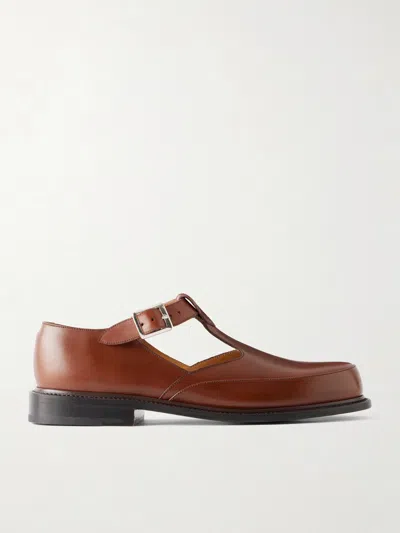 Jm Weston Salomé Leather Mary Jane Sandals In Brown