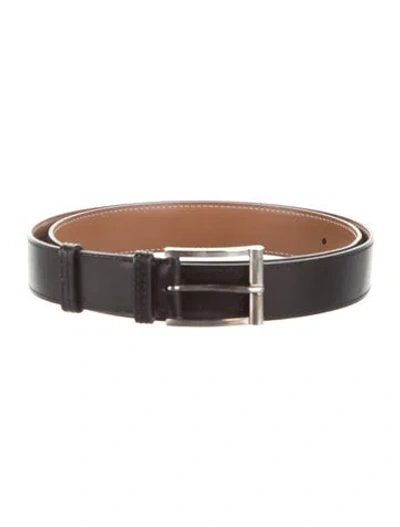 Pre-owned Jm Weston Skinny Leather Belt In Black