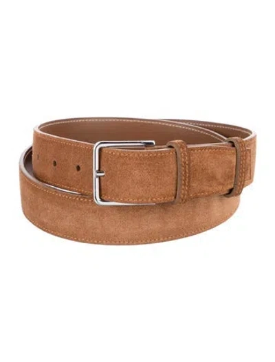 Pre-owned Jm Weston Suede Belt In Brown
