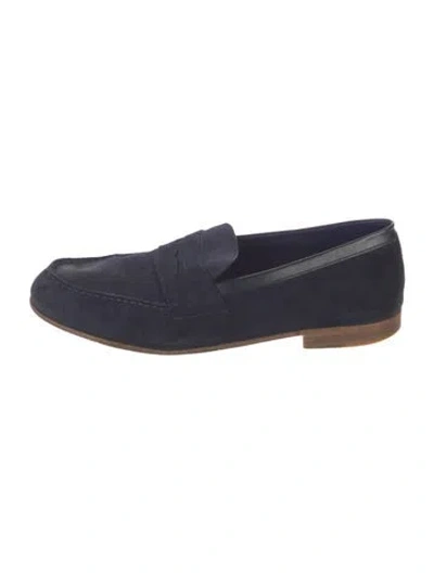 Pre-owned Jm Weston Suede Dress Loafers In Blue
