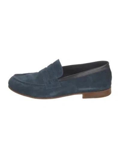 Pre-owned Jm Weston Suede Loafers In Blue