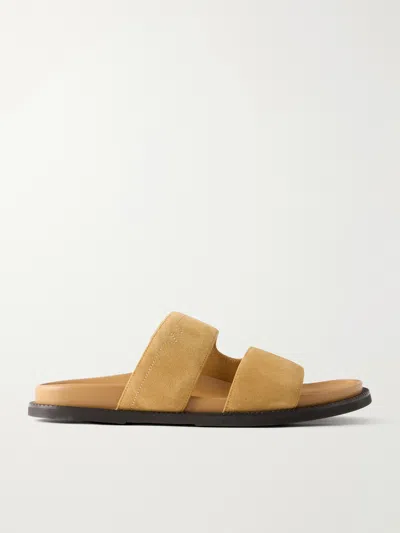 Jm Weston Suede Sandals In Neutral