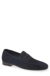 Jm Weston Woogie Penny Loafer In Blue