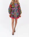 J.marie Asher Long Sleeve Tie Dress In Multi In Multi