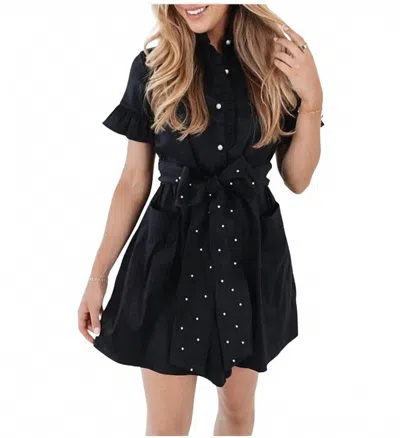 J.marie Liv Button Up Dress In Black