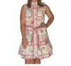 J.marie Lucia Sleeveless Tie Dress In White In Neutral