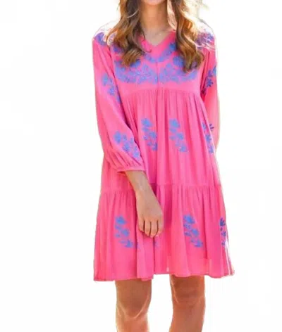 J.marie Madeline Mini Dress In Pink In Animal Print