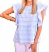 J.marie Sally Gingham Top In Blue/white In Multi